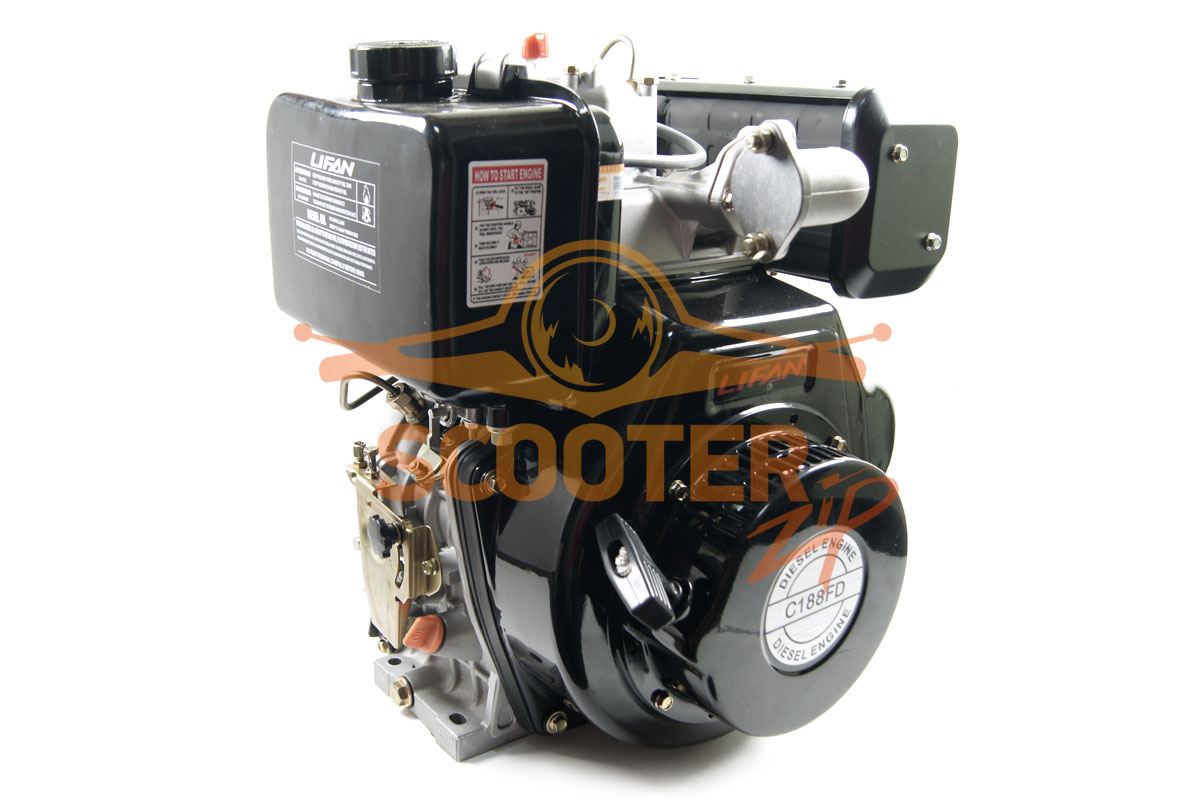 Двигатель LIFAN  188FD-3A-25 Diesel 13 л.с. 389м3 вал25мм. 33кг; Катушка освещения 3А (36Вт), 188FD-3A-25 Diesel