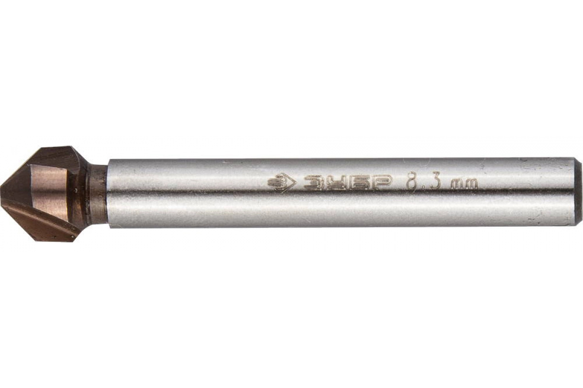 Зенкер конусный для раззенковки, М4, D-8,3 x 50 мм, ЗУБР, 987-07644