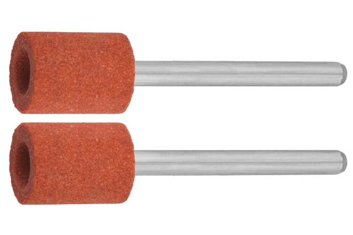 Цилиндр абразивный шлифовальный на шпильке, P 120, L-45 мм, 9.5 x 12.7 х 3.2 мм, 2 шт, ЗУБР, 987-11358