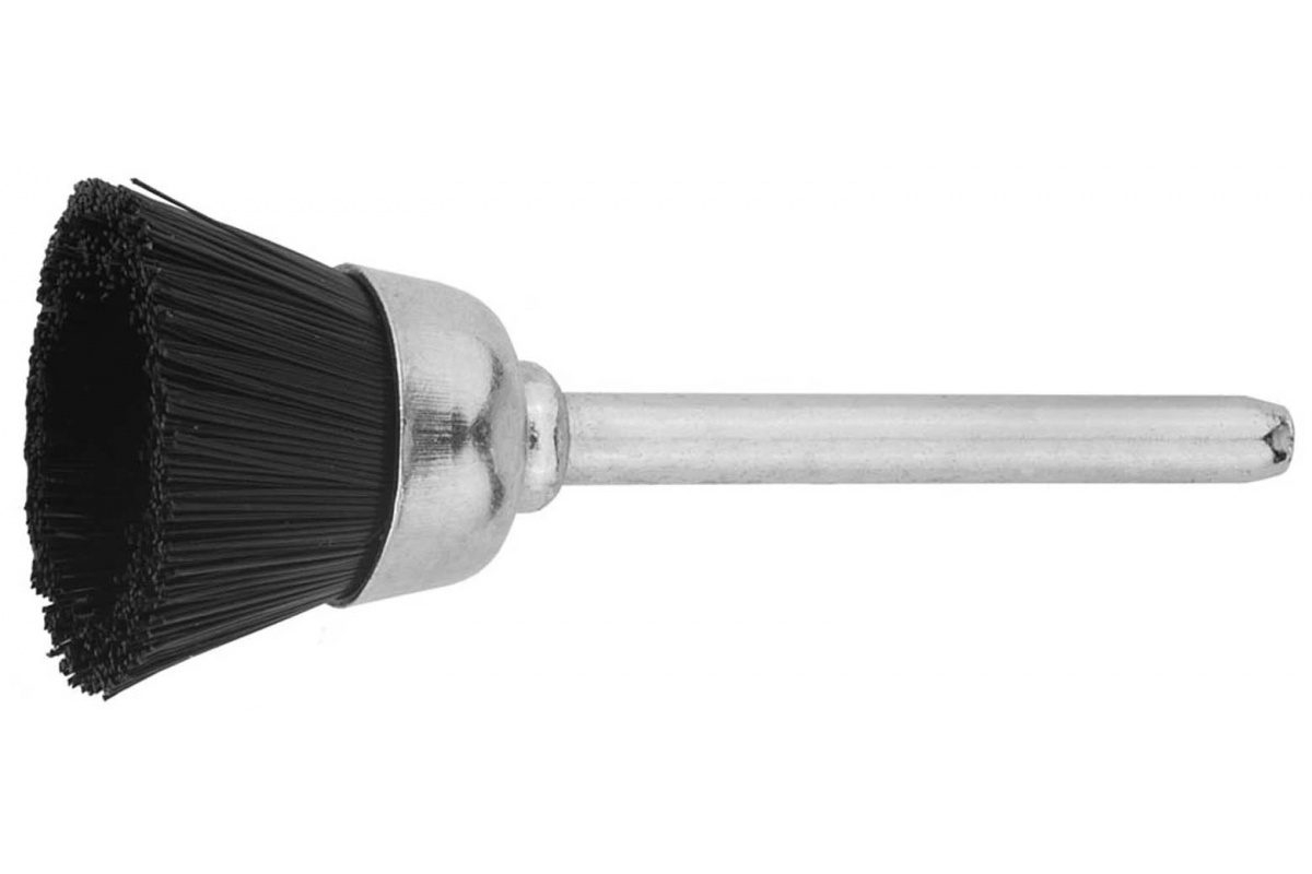 Щетка нейлоновая кистевая на шпильке, D-12 х 3.2 мм, 1 шт, ЗУБР, 987-11387