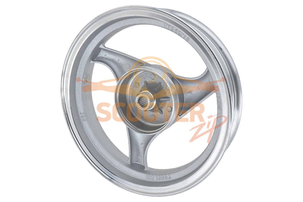 Диск колеса 12 x 2.50 задний барабанный тормоз (19 шлицов колодки d-110мм)  для китайского скутера MVH, 893-00601