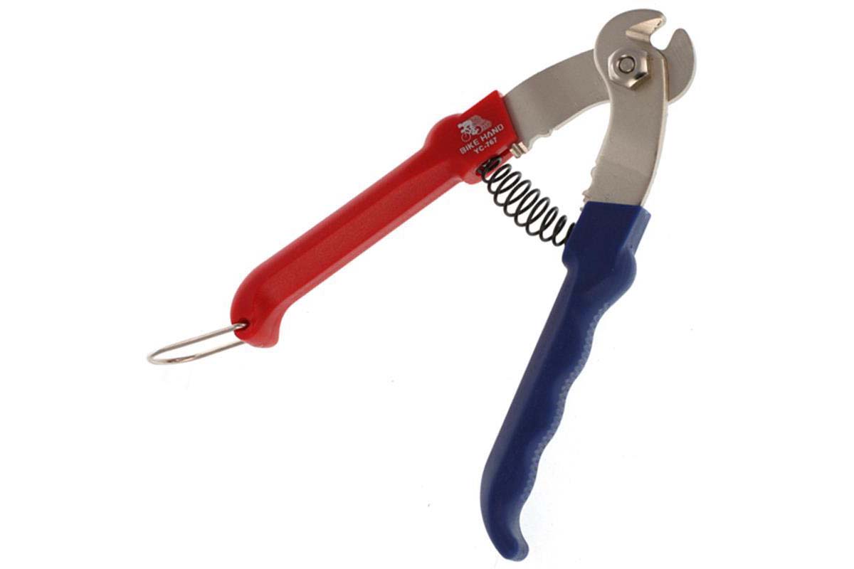 Ножницы для тросика и рубашек YC-767 профи антискольз. сине-красное покрытие ручек BIKEHAND, 6-140767