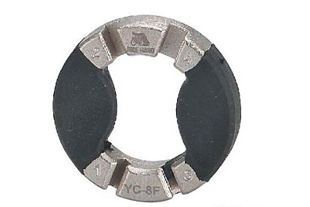 Захват д/спиц профи YC-8F 3.2/3.45/3,5/4,0 мм сталь прорезин. вставки серебр. BIKEHAND, 6-150008