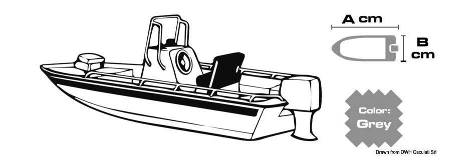 Тент транспортировочный для лодок длиной 4,3-4,9 м, шириной 2,1 м с центральной консолью, 889-10543