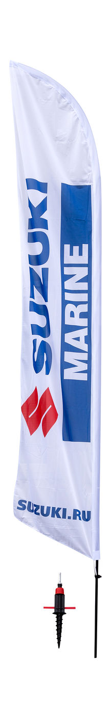 Флаг SUZUKI MARINE на флагштоке 4,5м. (левое расположение логотипа), 889-11230