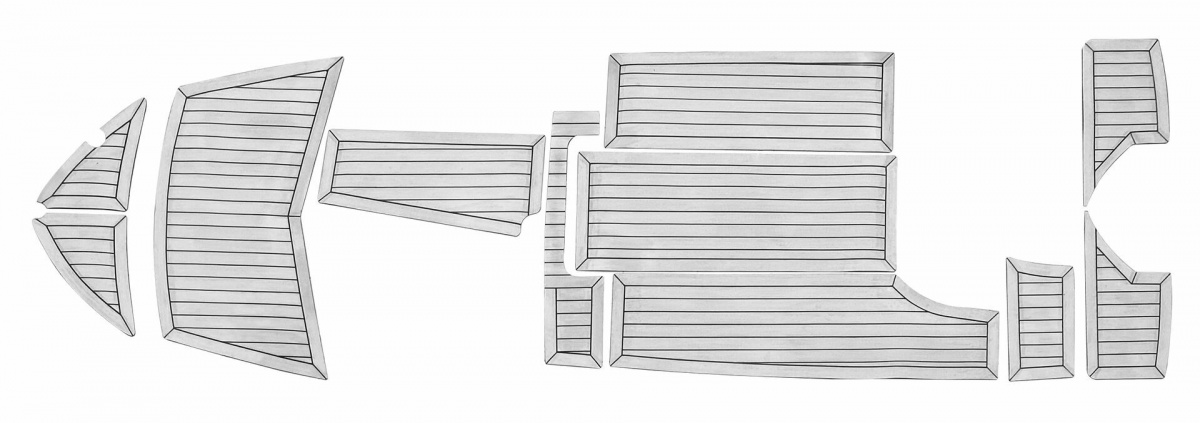 Комплект палубного покрытия для Феникс 530HT, тик серый, с обкладкой, Marine Rocket, 889-7387