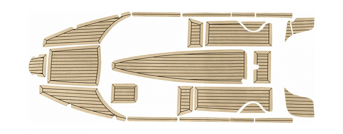 Комплект палубного покрытия для Феникс 600HT, тик классический, с обкладкой, Marine Rocket, 889-7397