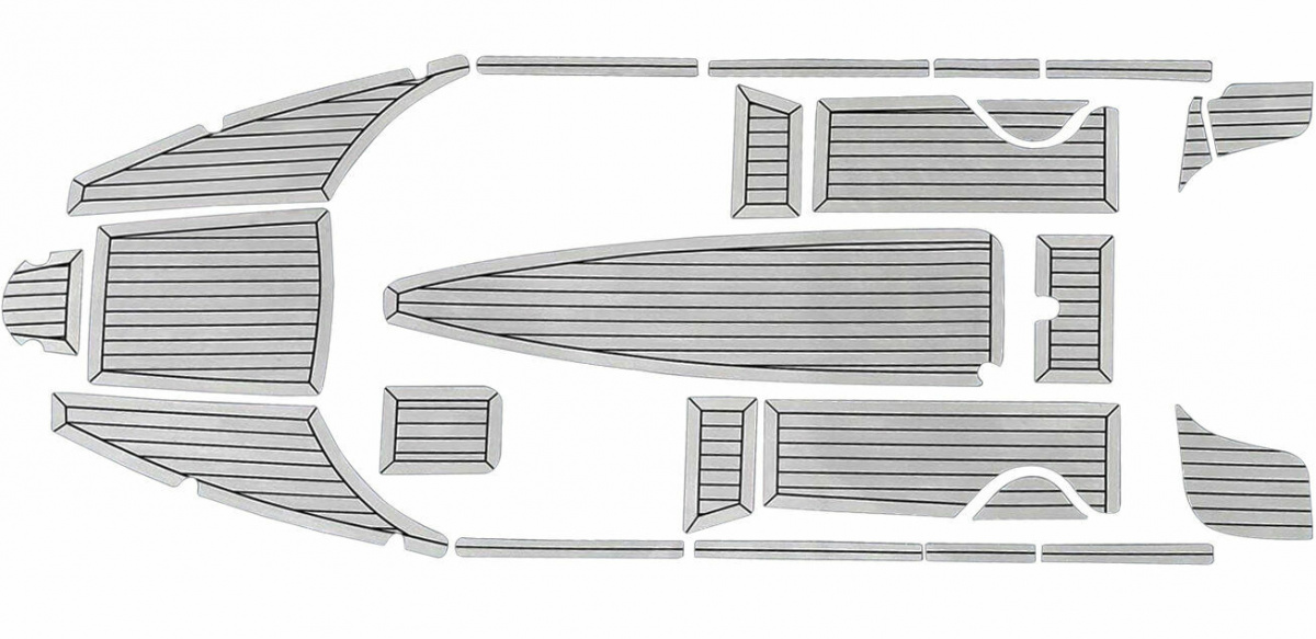 Комплект палубного покрытия для Феникс 600HT, тик серый, с обкладкой, Marine Rocket, 889-7399