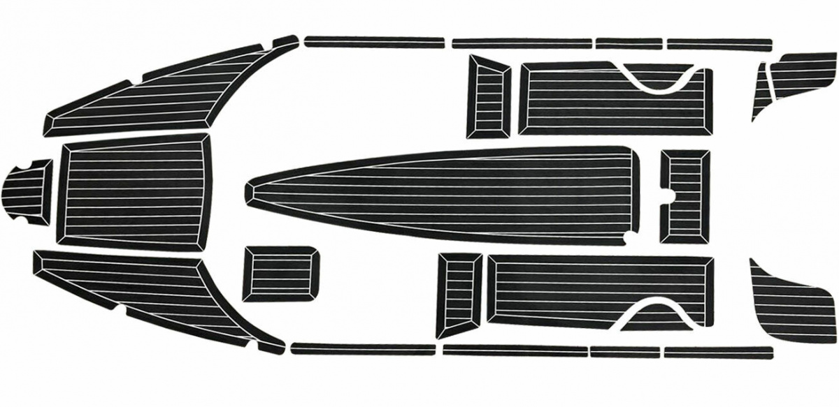 Комплект палубного покрытия для Феникс 600HT, тик черный, с обкладкой, Marine Rocket, 889-7401