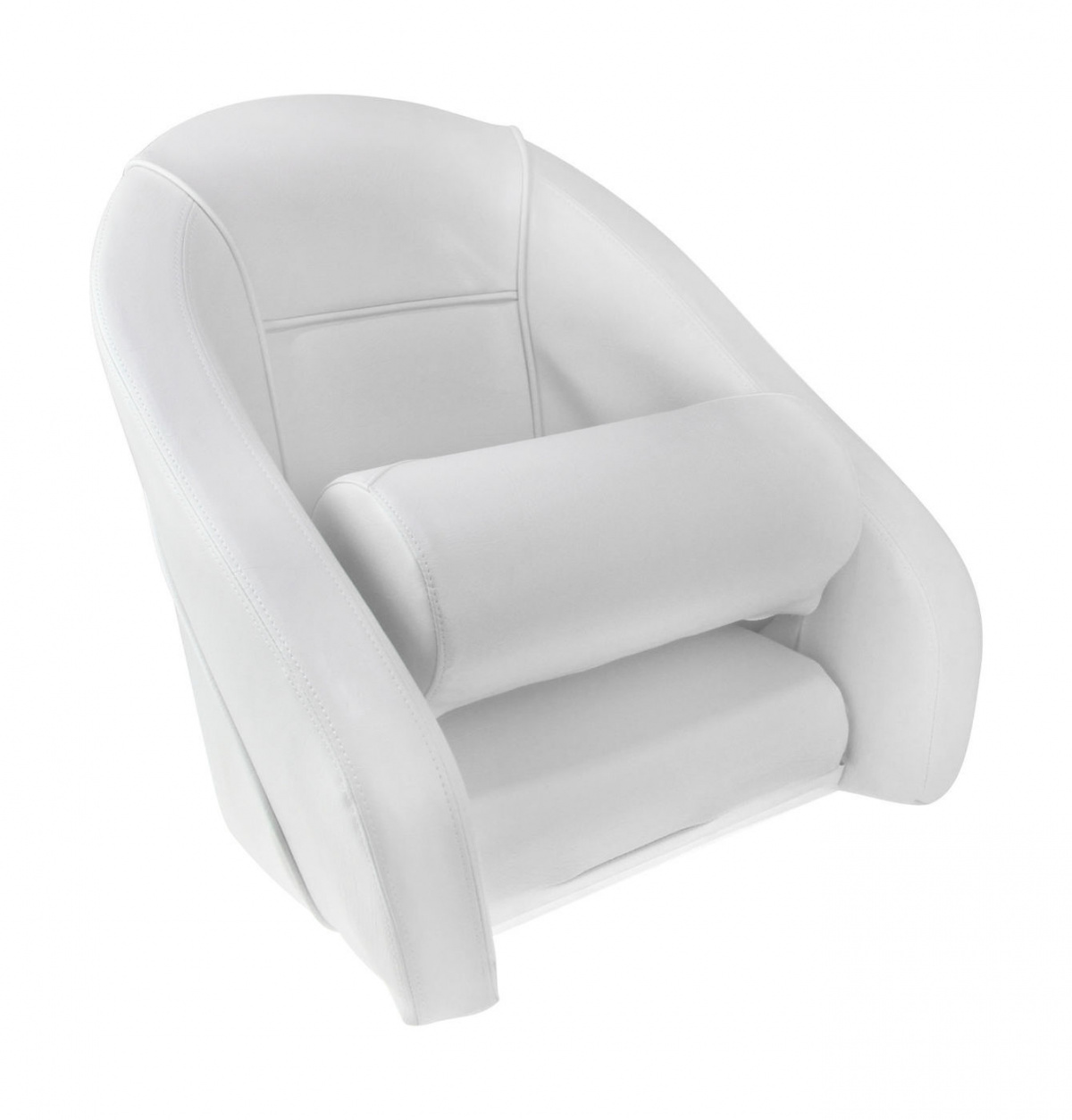 Кресло ROMEO мягкое, подставка, обивка белый винил, 889-7676