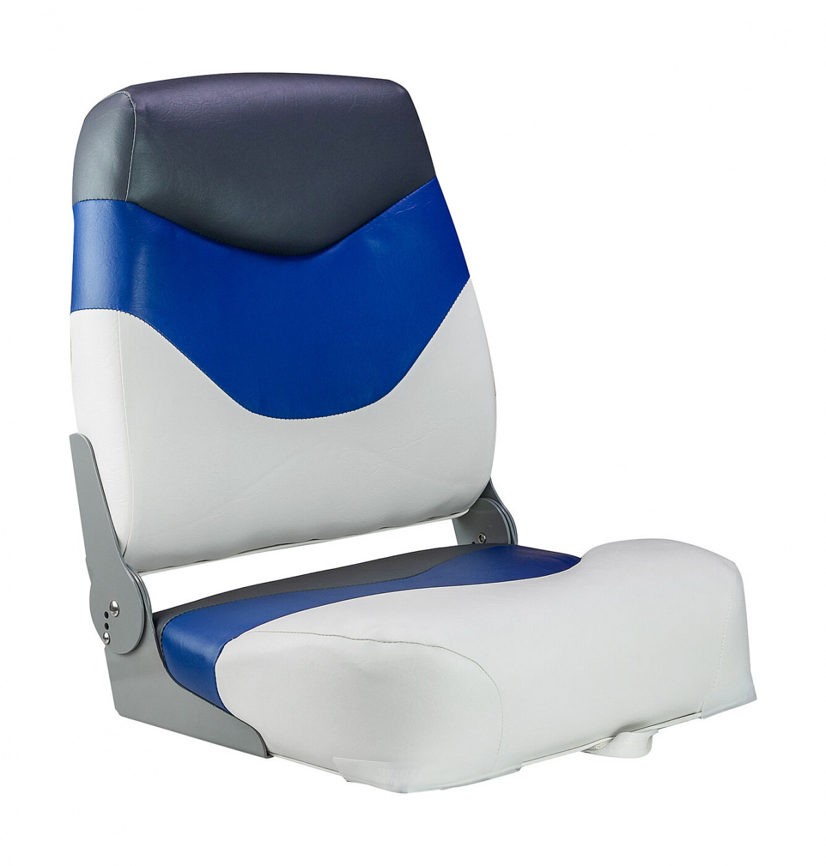 Кресло мягкое складное Premium, обивка винил, цвет белый/синий/угольный, Marine Rocket, 889-7697