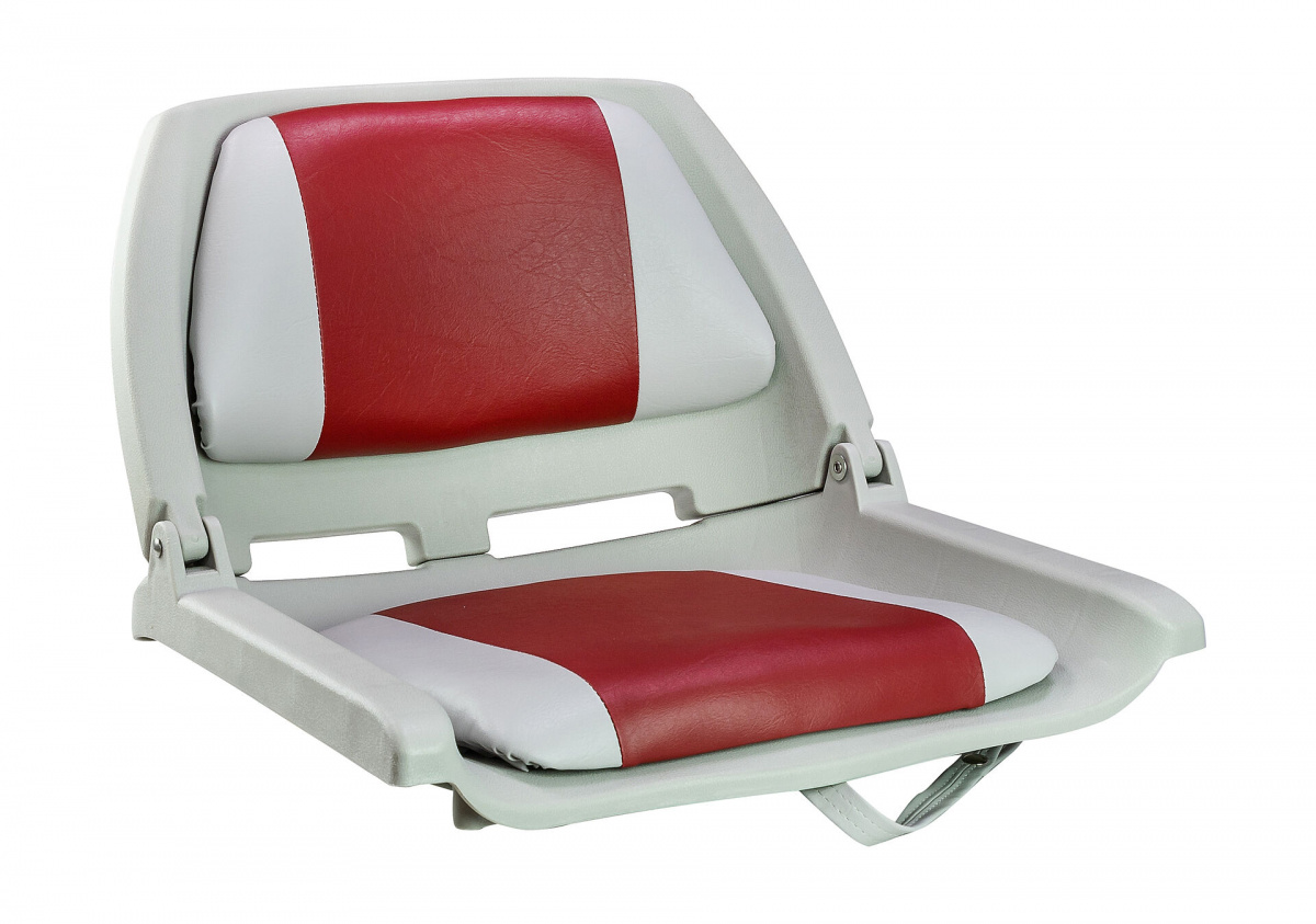 Кресло мягкое складное, обивка винил, цвет серый/красный, Marine Rocket, 889-7713
