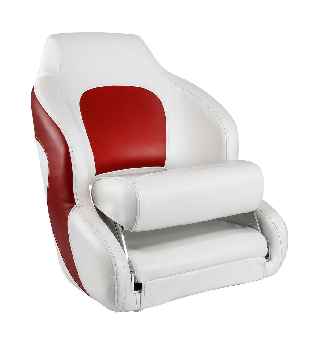 Кресло с болстером Premium Captain's Bucket, обивка винил, цвет белый/красный, Marine Rocket, 889-7737