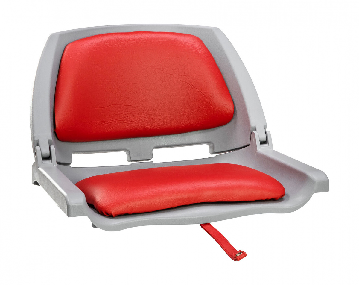 Кресло складное мягкое TRAVELER, цвет серый/красный, 889-7772