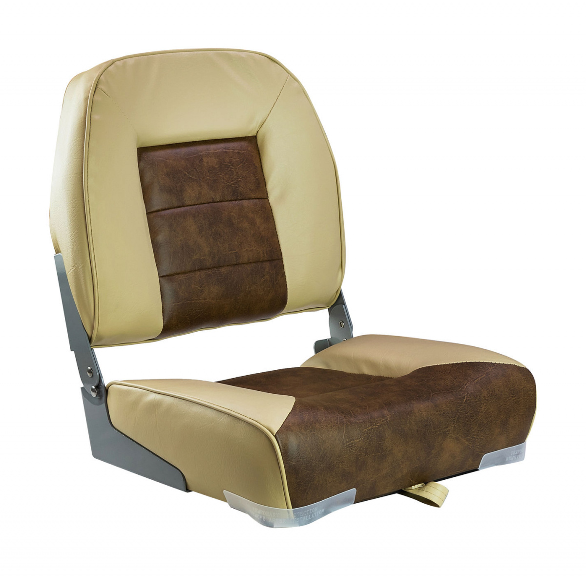 Кресло складное мягкое, обивка винил, цвет песочный/коричневый, Marine Rocket, 889-7779